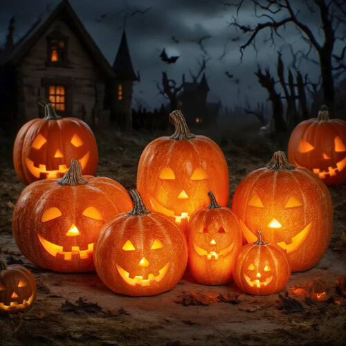Handmade Pumpkin Decorations Jack-O-Lantern For Halloween Pu