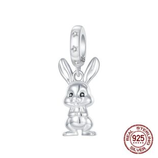 925 Sterling Silver Hypoallergenic Cute Bunny Rabbit Pendant