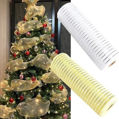 Christmas Ribbon Tree Decoration Mesh Tulle Roll Fabric Pend