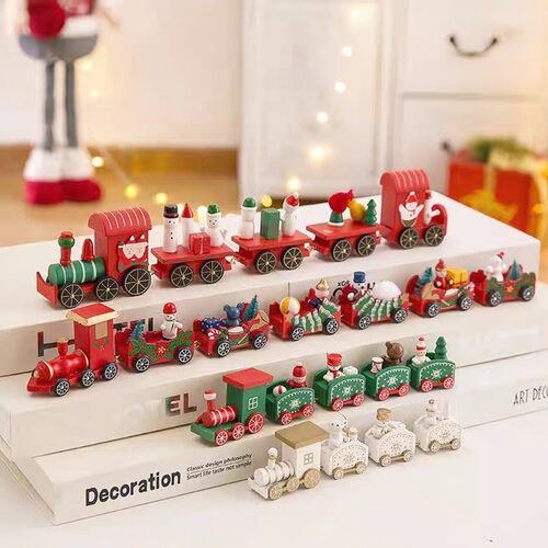 Wooden Train Christmas Ornaments Christmas Decoration 2023 C