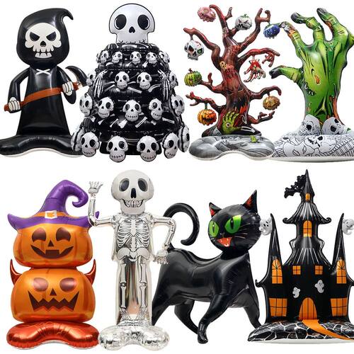1 pack Huge Halloween Standing Balloon Large Castle Pumpkin