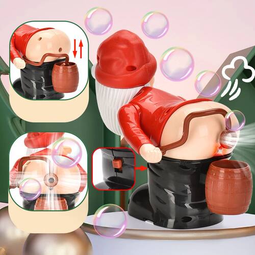 Christmas Fart Bubble Blower with Music & Light Electric Far
