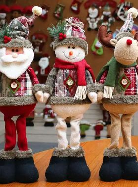 Christmas Dolls Tree Decor New Year Ornament Reindeer Snowma