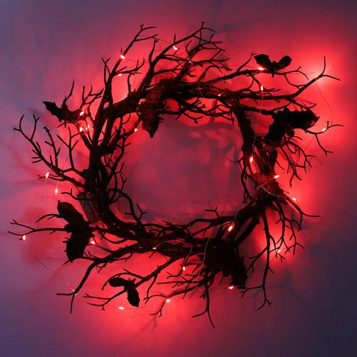 Halloween Artificial Wreath Bat Black Branch Wreaths Wreath