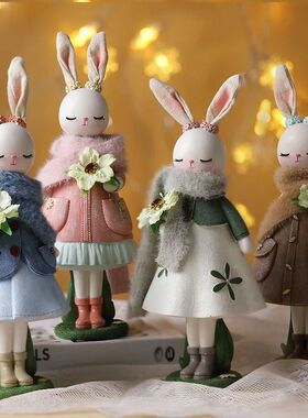 Easter Cartoon Cute Rabbit Home Table Resin Ornaments Forest
