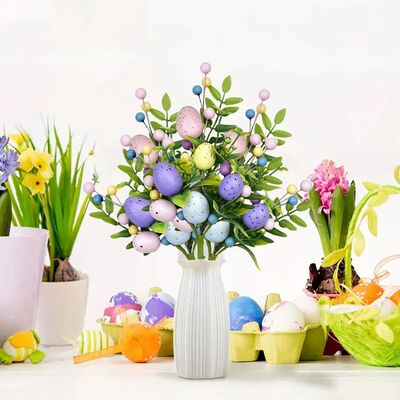 1PC Easter Eggs Tree Branch Easter Decor Artificial Plant DI