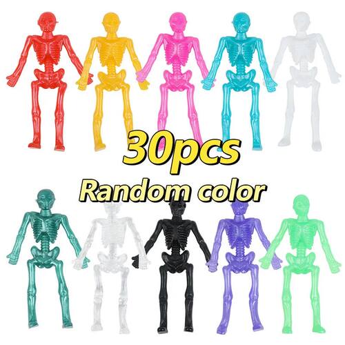 10/20/30pcs Halloween Stretchy Skeleton Trick or Treat Gift