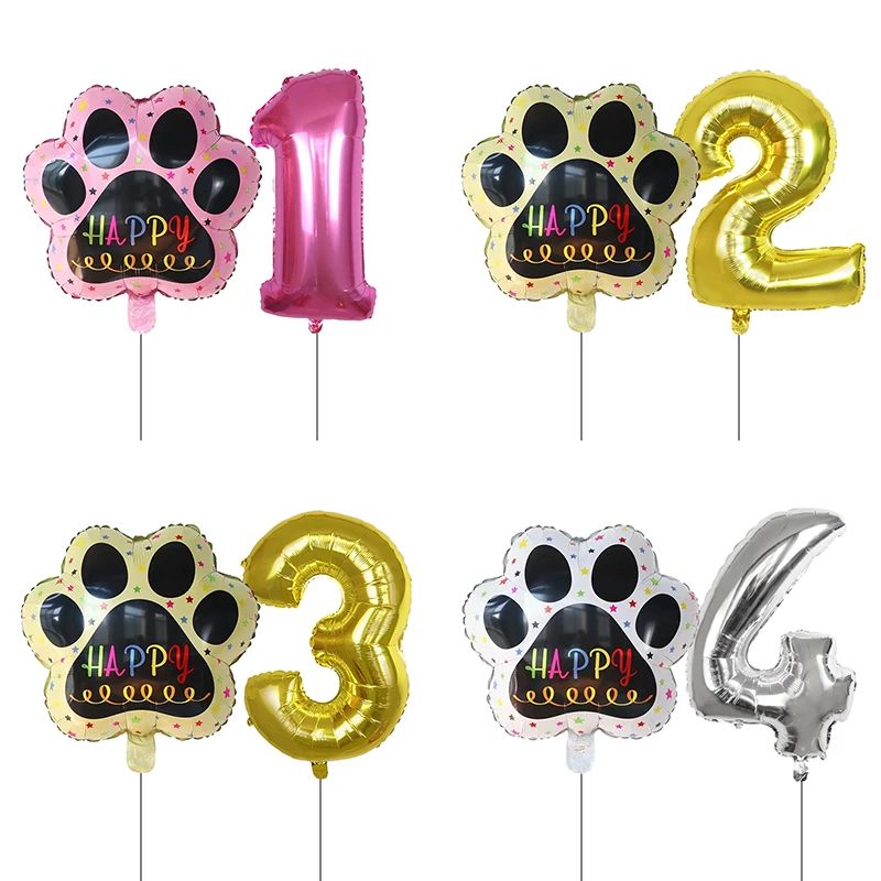 2 pieces/set Let us Pawty Big Dog PAWS Aluminum Balloons 30-封面