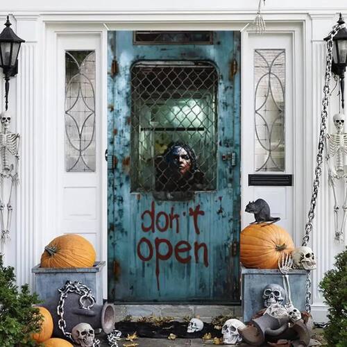72.83x35.43 Inch Halloween Door Banner Polyester Ghost Hospi