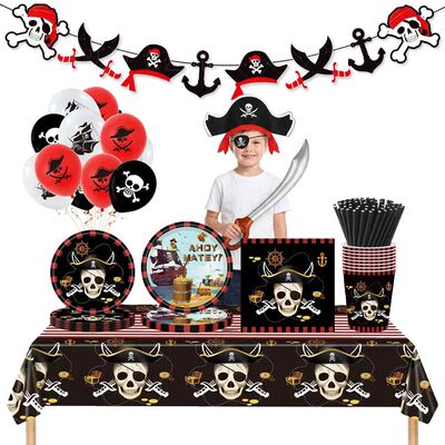 Pirate Theme Party Supplies Skull Birthday Decorations Paper