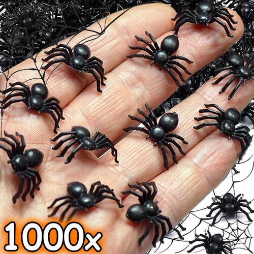 Mini Black Spider Plastic Fake Spiders Halloween Decoration