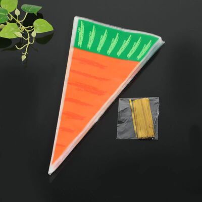 10Pcs Easter Carrot Candy Bag Easter Rabbit Gift Bag for Kid