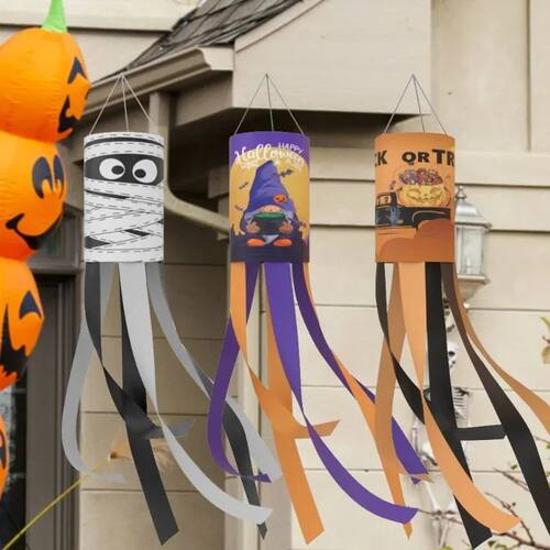 Halloween Windpipe Banner Pendant Courtyard Pumpkin Flag Par