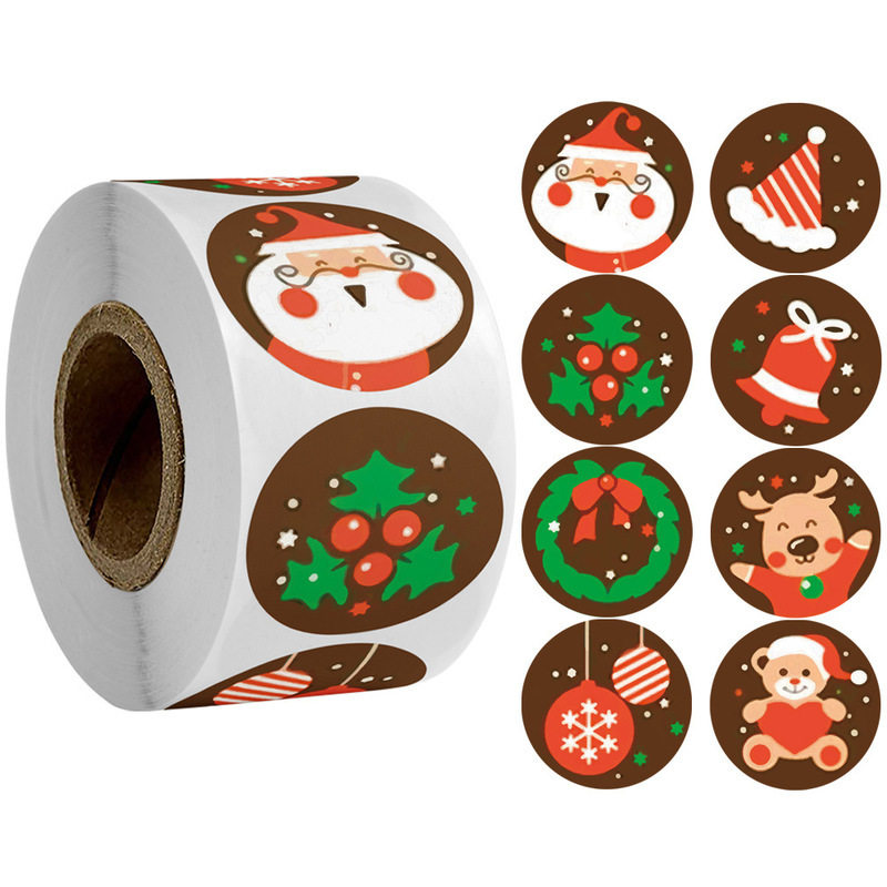 christmas gift box 500pcs round labels kraft paper thank