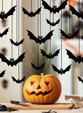 18/36pcs Black Halloween Bat Garland String Hanging Decorati