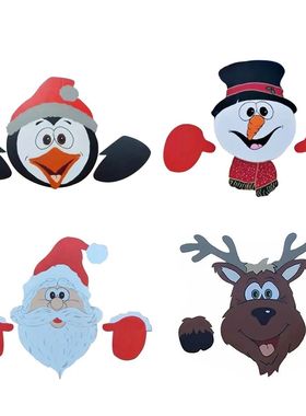 1pc Christmas Fence Decoration Santa Claus Peeking Garden Ya