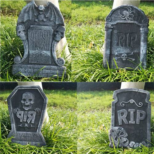 Halloween Decoration Foam Skeleton Tombstone With RIP Letter