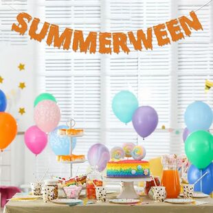 Summerween Banner, Summer Halloween Party Decorations, Hallo