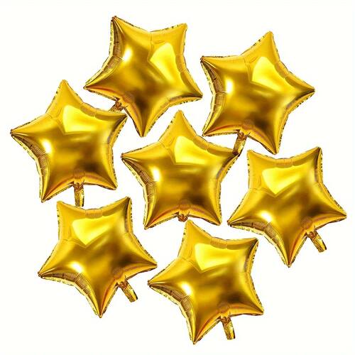10pcs 10Inch Gold Star Foil Balloons Shimmering Metallic Foi