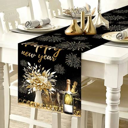 2026 Happy New Year Table Runner Happy New Year Decorations
