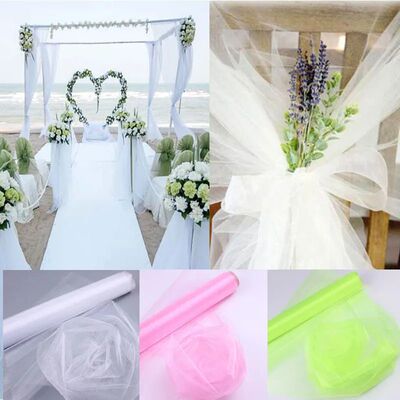 48CMx5M Crystal Fabric Organza Tulle Roll Decoration Table M