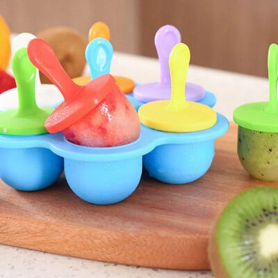 Colorful Popsicle Mold 7-Cavity Silicone Ice Cream Mold DIY