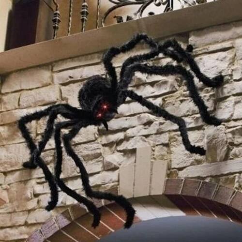 Halloween Spider Decoration Outdoor Black Soft Hairy Scary S