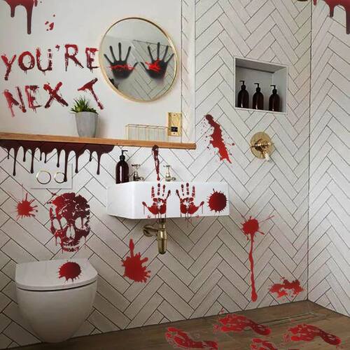 Halloween Decoration Horror Bloodstain Wall Sticker Handprin