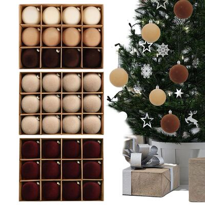 12Pcs Christmas Velvet Ball Flocked Christmas Tree Balls Dec