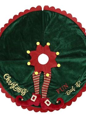 Christmas Tree Mat For Under Tree Red Green Fairy Legs Chris