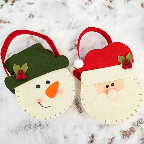 Cute Snowman Christmas Handbag Santa Claus Elk Gifts Bag Min