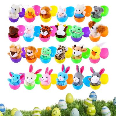 24Pcs Novelty Easter Filled Surprise Egg with Animal Finger