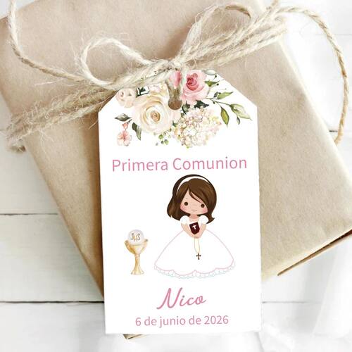 Communion Favor Tags, Baptism, Christening, First Holy Commu