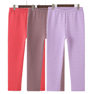 加厚秋裤 薄棉裤 秋冬 三层夹棉加肥大码 中老年人女士纯棉敞口保暖裤