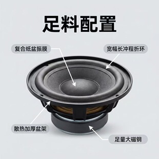 豪杰天韵5寸HIFI发烧级中低音全频喇叭单元音箱汽车音响升级DIY
