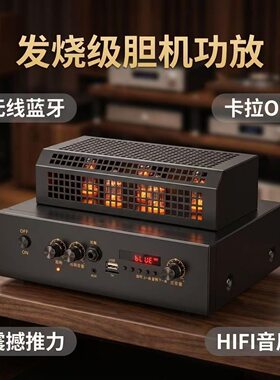 声丽美5胆发烧HIFI胆机大功率蓝牙功放卡拉OKUSB数播3.5音频输入