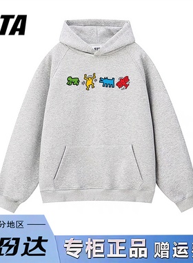 STA旗舰店美式潮牌小众设计连帽卫衣男女秋冬季情侣宽松灰色外套