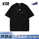 男女夏季 STA旗舰店美式 潮牌重磅纯棉小众设计感短袖 黑色情侣t恤