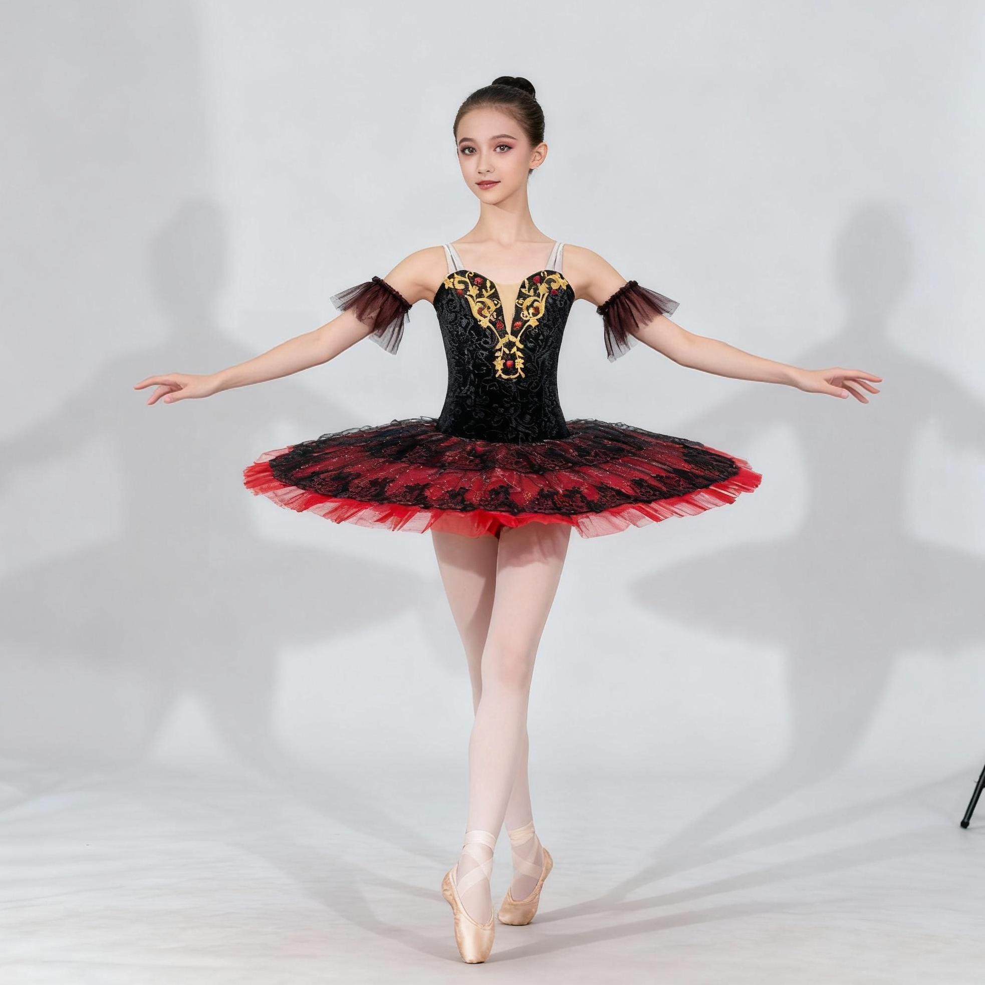 丹律诗新款堂吉诃德独舞变奏芭蕾舞tutu裙儿童比赛演出服帕基塔