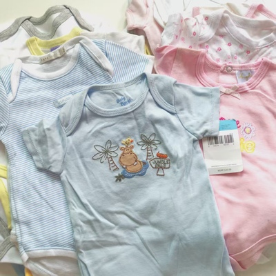 杂款B品清0-18个月男女宝宝夏季纯棉短袖包屁哈衣外贸纯棉连体衣