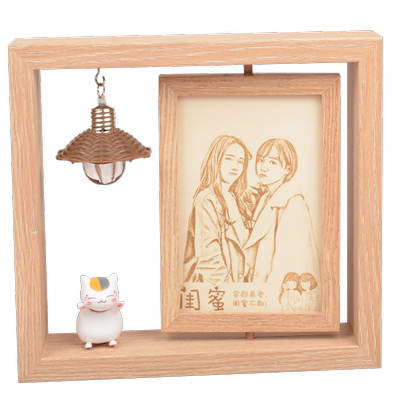 照片定制木刻画生日礼物双面雕刻