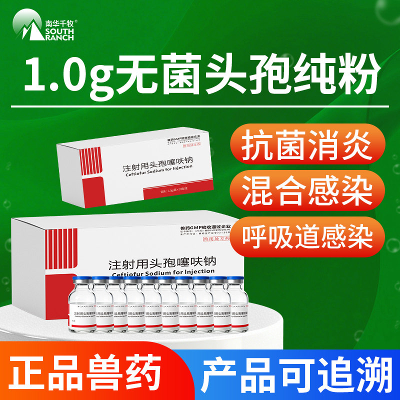 注射用头孢噻呋钠兽用抗菌消炎鸡禽猪药拉稀腹泻胸膜肺炎粉针剂