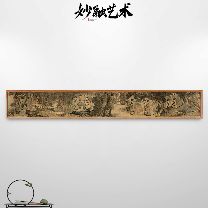 香山九老图古代人物画新中式客厅装饰画酒店背景墙挂画仿古壁画图片