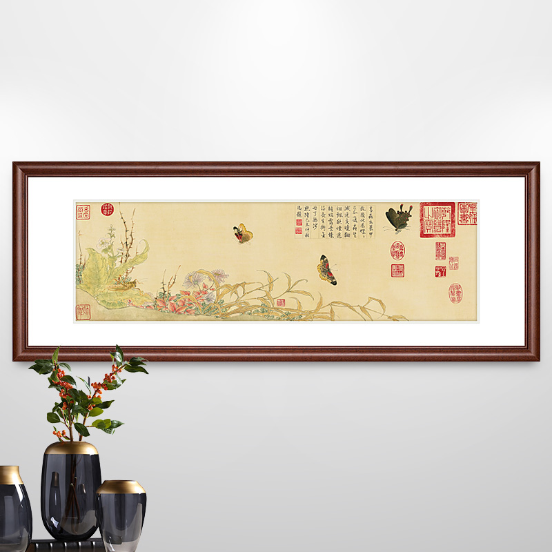 赵昌写生蛱蝶图花卉蝴蝶画中式客厅装饰画背景墙挂画卧室床头壁画图片