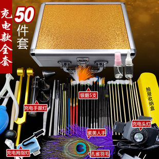 专业采耳工具套装高级掏耳朵发光扣耳勺打耳朵鹅毛棒可视掏耳神器