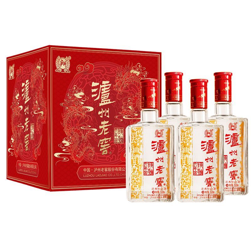 泸州老窖六年窖头曲38度500ml*4瓶龙腾盛世礼盒浓香型白酒