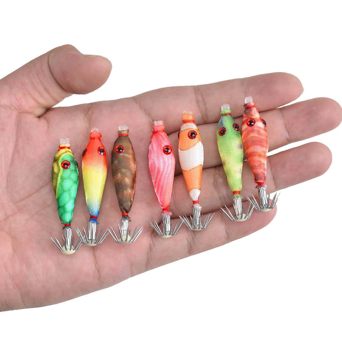 迷你小软体布卷仿真木虾饵鱿鱼钩夜光仿生进口硅胶海钓发光吹筒钩