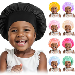 Children's Satin round cap bonnet baby Nightcap儿童非洲圆帽