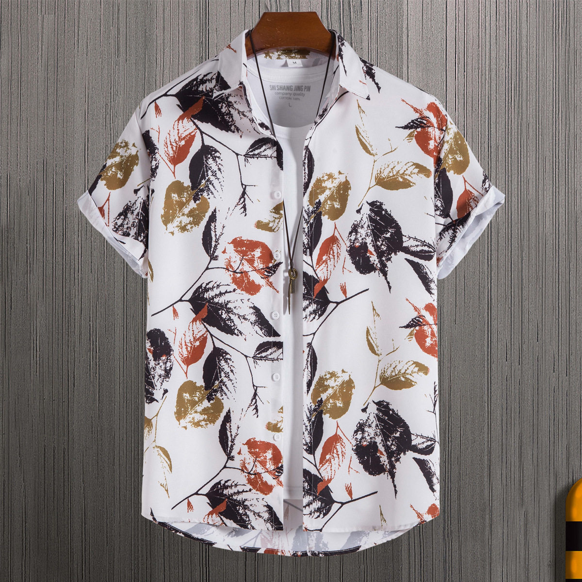 summer shirts for men man tshirts shirt new 夏威夷衬衫男大码图片