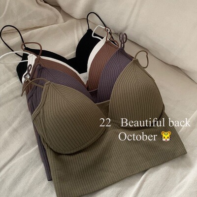 V-Neck Camisole Women Sexy Sretch Push Up Bra with Chest Pad